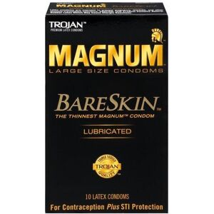 Trojan Magnum Bareskin Large Size Condoms - 10 Count Trojan Magnum Bareskin Large Size Condoms - 10 Count