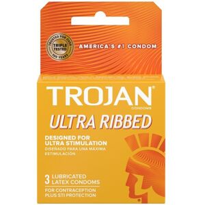 Trojan Stimulations Ultra Ribbed Lubricated Condom, 3 ct Trojan Stimulations Ultra Ribbed Lubricated Condom, 3 ct