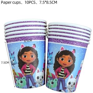 Unbranded (Paper cups-10pcs) Gabby Dollhouse Cats Birthday Party Supplies Balloon Decorati Unbranded (Paper cups-10pcs) Gabby Dollhouse Cats Birthday Party Supplies Balloon Decorati