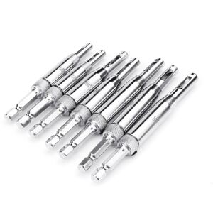 GreenZech 7pcs 1/4 Inch Hex Shank Self Centering Door Lock Cabinet Hinge Drill Bits Set Pi GreenZech 7pcs 1/4 Inch Hex Shank Self Centering Door Lock Cabinet Hinge Drill Bits Set Pi
