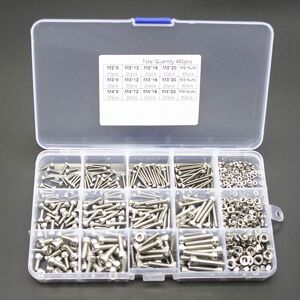 GreenZech 480pcs M2/M3/M4 Hex Socket Screws Set Cap Head Stainless Steel Screw Nuts Repair GreenZech 480pcs M2/M3/M4 Hex Socket Screws Set Cap Head Stainless Steel Screw Nuts Repair