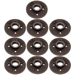 GreenZech 10pcs 3/4 Inch Black Malleable Iron Floor Flange Fitting Pipe NPT Antique Wall F GreenZech 10pcs 3/4 Inch Black Malleable Iron Floor Flange Fitting Pipe NPT Antique Wall F