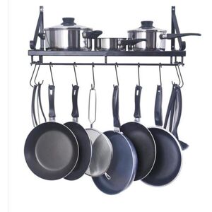 GreenZech (45cm) Kitchen Wall Mounted Pot Pan Rack Holder Cookware Storage Shelf Hanger Wi GreenZech (45cm) Kitchen Wall Mounted Pot Pan Rack Holder Cookware Storage Shelf Hanger Wi