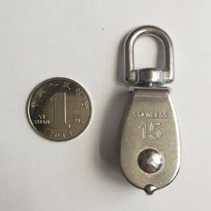 GreenZech (M15) 304 Stainless Steel Heavy Duty Pulley Single Wheel Swivel Lifting Rope Blo GreenZech (M15) 304 Stainless Steel Heavy Duty Pulley Single Wheel Swivel Lifting Rope Blo