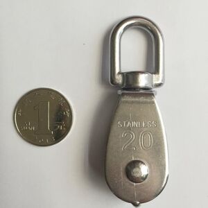 GreenZech (M20) 304 Stainless Steel Heavy Duty Pulley Single Wheel Swivel Lifting Rope Blo GreenZech (M20) 304 Stainless Steel Heavy Duty Pulley Single Wheel Swivel Lifting Rope Blo