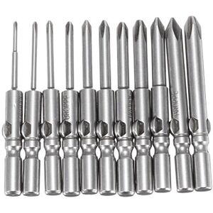 GreenZech 11Pcs 802 1.6-6.0mm Cross-Screwdriver Bits Set 6mm Round Shank Electric Screwdri GreenZech 11Pcs 802 1.6-6.0mm Cross-Screwdriver Bits Set 6mm Round Shank Electric Screwdri
