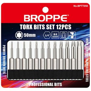 GreenZech 12pcs S2 Alloy Steel T5-T40 50mm Magnetic Torx Screwdriver Bits 1/4 Inch Hex Sha GreenZech 12pcs S2 Alloy Steel T5-T40 50mm Magnetic Torx Screwdriver Bits 1/4 Inch Hex Sha