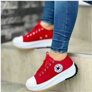 Unbranded (Red, 38) Canvas Shoes Women Sneaker Platform Casual Breathable Sport Design Fas Unbranded (Red, 38) Canvas Shoes Women Sneaker Platform Casual Breathable Sport Design Fas