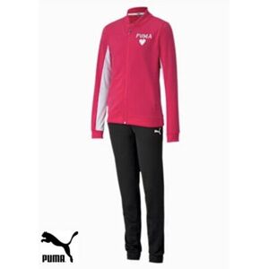 (Age 11-12 Years (Height 152cm)) Girls Puma Track Suit Black Bottoms Pink Jacket (Age 11-12 Years (Height 152cm)) Girls Puma Track Suit Black Bottoms Pink Jacket