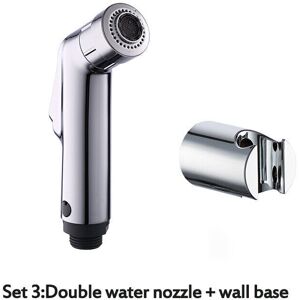 GreenZech (Double water nozzle + wall base) Bidet Sprayer Abs Plastic Toilet Spray Set Ass GreenZech (Double water nozzle + wall base) Bidet Sprayer Abs Plastic Toilet Spray Set Ass