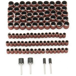 GreenZech 100pcs 1/4 1/2 Inch Sanding Sandpaper Sleeves with 4 Mandrels for Dremel Rotary GreenZech 100pcs 1/4 1/2 Inch Sanding Sandpaper Sleeves with 4 Mandrels for Dremel Rotary