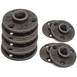 GreenZech 10pcs 3/4 Inch Black Malleable Threaded Floor Flange Iron Pipe Fittings Wall Mou GreenZech 10pcs 3/4 Inch Black Malleable Threaded Floor Flange Iron Pipe Fittings Wall Mou