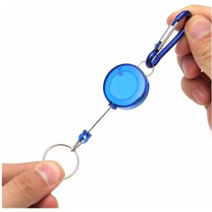 GreenZech Badge Reel Telescopic Key Buckle Carabiner Recoil Retractable Holder Chain Blue GreenZech Badge Reel Telescopic Key Buckle Carabiner Recoil Retractable Holder Chain Blue