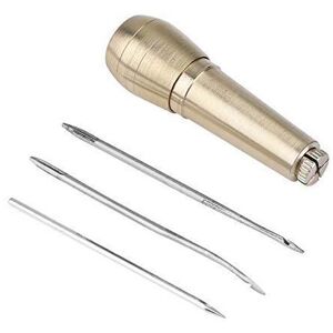 HEEPDD 3 Needles Sewing Awl, Vintage Copper Handle Drilling Awl Hand Stitcher Shoe Repa HEEPDD 3 Needles Sewing Awl, Vintage Copper Handle Drilling Awl Hand Stitcher Shoe Repa