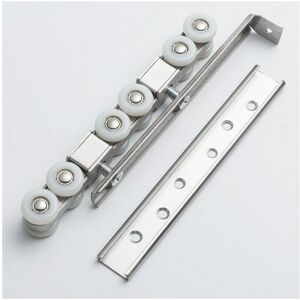 GreenZech (8 Wheels) 2pcs Stainless Steel Sliding Wooden Door Wheels Roller Closet Track P GreenZech (8 Wheels) 2pcs Stainless Steel Sliding Wooden Door Wheels Roller Closet Track P
