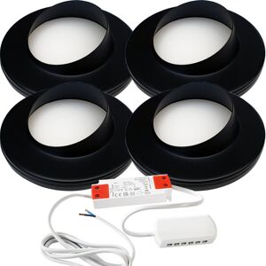 Loops (4 Lights & Driver) MATT BLACK Slim Round Angled Under Cabinet Light & Driver - Loops (4 Lights & Driver) MATT BLACK Slim Round Angled Under Cabinet Light & Driver -