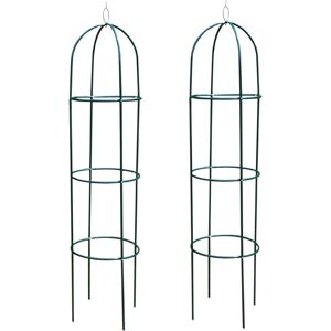 Selections Set of 2 Metal Garden Obelisks Selections Set of 2 Metal Garden Obelisks