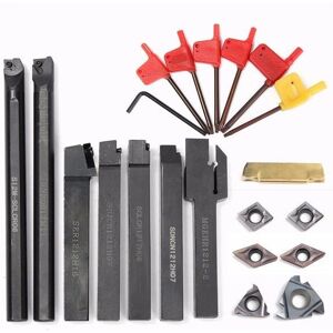 GreenZech 7pcs 12mm Shank Lathe Turning Tool Holder Boring Bar with 7pcs Carbide Insert an GreenZech 7pcs 12mm Shank Lathe Turning Tool Holder Boring Bar with 7pcs Carbide Insert an