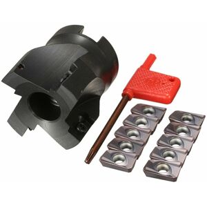 GreenZech 400R-50-22 4 Flute 90 Degree Face End Mill Cutter with 10pcs APMT1604 Carbide Ii GreenZech 400R-50-22 4 Flute 90 Degree Face End Mill Cutter with 10pcs APMT1604 Carbide Ii