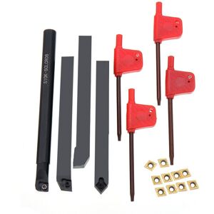 GreenZech 10mm Shank Lathe Turning Tool Holder Boring Bar with 10pcs CCMT060204 Carbide In GreenZech 10mm Shank Lathe Turning Tool Holder Boring Bar with 10pcs CCMT060204 Carbide In