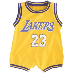 Unbranded (Yellow 23 James, 68cm) Infant Baby Boy Girls Clothes Summer Basketball Outfit S Unbranded (Yellow 23 James, 68cm) Infant Baby Boy Girls Clothes Summer Basketball Outfit S