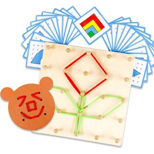 GreenZech 59PCS Wooden Multi-color Montessori Geomtric Pegboard Mathematical Manipulative GreenZech 59PCS Wooden Multi-color Montessori Geomtric Pegboard Mathematical Manipulative