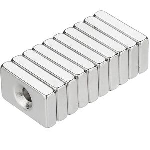 GreenZech 10pcs N50 25x15x5mm Block Magnets 4mm Hole Rare Earth Neodymium Magnet GreenZech 10pcs N50 25x15x5mm Block Magnets 4mm Hole Rare Earth Neodymium Magnet