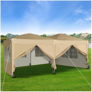 (Beige) MCC Pop-up Gazebo 3m x 6m with Sides Wind Bars & 6 Weight Bags Water Pro (Beige) MCC Pop-up Gazebo 3m x 6m with Sides Wind Bars & 6 Weight Bags Water Pro