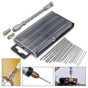 GreenZech Mini Hand Drill with Chuck and 20pcs 0.3-1.6mm Straight Shank Twist Drill Bits S GreenZech Mini Hand Drill with Chuck and 20pcs 0.3-1.6mm Straight Shank Twist Drill Bits S