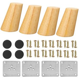 GreenZech (8cm) 4Pcs/Set Solid Wooden Cone Angled Furniture Legs Kit Sofa Table Chair Stoo GreenZech (8cm) 4Pcs/Set Solid Wooden Cone Angled Furniture Legs Kit Sofa Table Chair Stoo