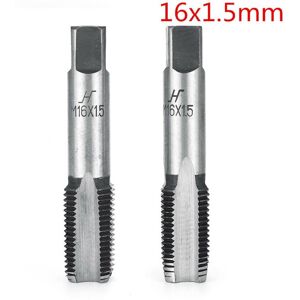 GreenZech (16mm) 2pcs M12-M20 1.5mm Pitch High Speed HSS Right Hand Straight Fine Screw Ta GreenZech (16mm) 2pcs M12-M20 1.5mm Pitch High Speed HSS Right Hand Straight Fine Screw Ta