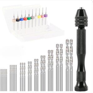 GreenZech (0.1-1.0mm) 36pcs Hand Drill Set Pin Vise with Mini Twist Bits PCB for Craft Car GreenZech (0.1-1.0mm) 36pcs Hand Drill Set Pin Vise with Mini Twist Bits PCB for Craft Car