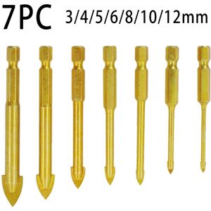 GreenZech (3/4/5/6/8/10/12mm) 5/6/7Pcs Drill Bits 3-12mm Triangle Bit for Ceramic Wall Gla GreenZech (3/4/5/6/8/10/12mm) 5/6/7Pcs Drill Bits 3-12mm Triangle Bit for Ceramic Wall Gla