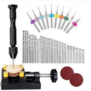 GreenZech 62pcs Hand Drill Set Pin Vise with Clamp and Mini Twist Bits 0.3-1.2mm PCB for C GreenZech 62pcs Hand Drill Set Pin Vise with Clamp and Mini Twist Bits 0.3-1.2mm PCB for C