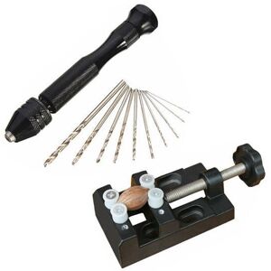 GreenZech Mini Aluminum Hand Drill with Carving Bench Clamp and 10 Twist Drills GreenZech Mini Aluminum Hand Drill with Carving Bench Clamp and 10 Twist Drills