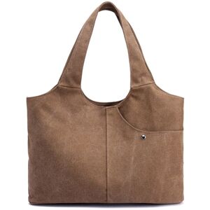 GreenZech (Brown) Women Canvas Shoulder Bag Handbag Large Capacity Zipper Pockets Totes GreenZech (Brown) Women Canvas Shoulder Bag Handbag Large Capacity Zipper Pockets Totes