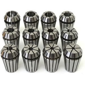 GreenZech 12Pcs 1/8 to 1/2 Inch Spring Collet Set for CNC Milling Lathe Tool GreenZech 12Pcs 1/8 to 1/2 Inch Spring Collet Set for CNC Milling Lathe Tool