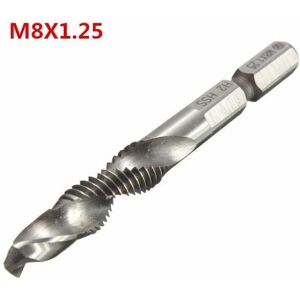 GreenZech (M8x1.25) HSS 1/4 Inch Hex Shank Combination Metric Drill Tap Bit M3/M4/M5/M6/M8 GreenZech (M8x1.25) HSS 1/4 Inch Hex Shank Combination Metric Drill Tap Bit M3/M4/M5/M6/M8