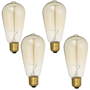 GreenZech 4PCS AC110V E27 60W ST64 A19 Edison Vintage Incandescent Light Bulb for Indoor H GreenZech 4PCS AC110V E27 60W ST64 A19 Edison Vintage Incandescent Light Bulb for Indoor H