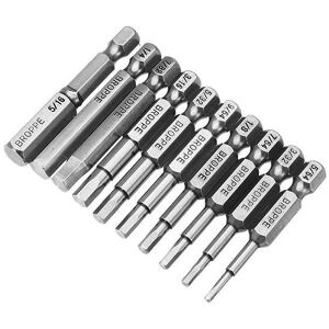GreenZech 10pcs SAE 5/64-5/16 Inch Hex Head Screwdriver Bit 1/4 Inch Hex Shank Magnetic Sc GreenZech 10pcs SAE 5/64-5/16 Inch Hex Head Screwdriver Bit 1/4 Inch Hex Shank Magnetic Sc
