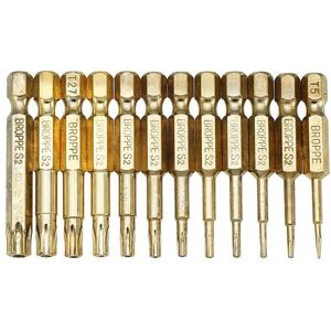 GreenZech 12pcs Gold T5-T40 50mm Magnetic Torx Screwdriver Bits 1/4 Inch Hex Shank GreenZech 12pcs Gold T5-T40 50mm Magnetic Torx Screwdriver Bits 1/4 Inch Hex Shank