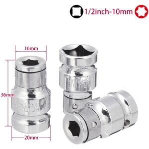 GreenZech (#004: 5x 1/2 inch square hole to 10mm hexagon) 5PCS 1/2 3/8 1/4 Inch Socket Wre GreenZech (#004: 5x 1/2 inch square hole to 10mm hexagon) 5PCS 1/2 3/8 1/4 Inch Socket Wre