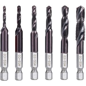 GreenZech 6pcs M3-M10 Combination Drill Tap Bit Set HSS Industrial TiALN Coated Deburr Cou GreenZech 6pcs M3-M10 Combination Drill Tap Bit Set HSS Industrial TiALN Coated Deburr Cou