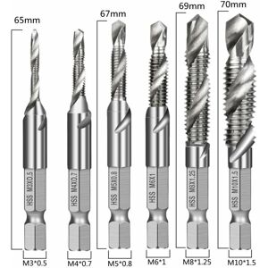 GreenZech (Six-piece Set Natural Long Type) 6Pcs 1/4 Inch M3-M10 Screw Tap HSS Combination GreenZech (Six-piece Set Natural Long Type) 6Pcs 1/4 Inch M3-M10 Screw Tap HSS Combination