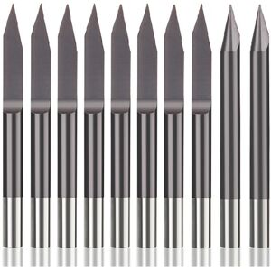 GreenZech (0.1mm) 10Pcs 3.175mm Shank 30 Degree 0.1/0.2mm Tip V-shaped Engraving Drill Bit GreenZech (0.1mm) 10Pcs 3.175mm Shank 30 Degree 0.1/0.2mm Tip V-shaped Engraving Drill Bit
