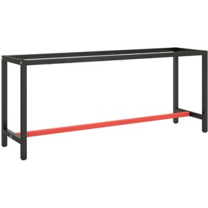 vidaXL Work Bench Frame Matte Black and Matte Red Metal Table Bracket Base vidaXL Work Bench Frame Matte Black and Matte Red Metal Table Bracket Base