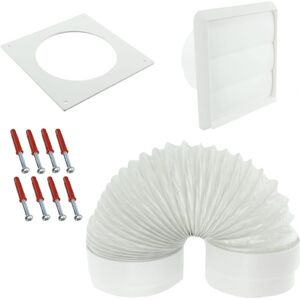 SPARES2GO External Wall Vent Ducting Cover Kit for Rangemaster Cooker Hoods (White, 4" / 1 SPARES2GO External Wall Vent Ducting Cover Kit for Rangemaster Cooker Hoods (White, 4" / 1