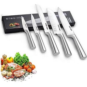 HOBO 5-Piece Stainless Steel Kitchen Knife Set with Ultra-Sharp Blades, Frosted HOBO 5-Piece Stainless Steel Kitchen Knife Set with Ultra-Sharp Blades, Frosted