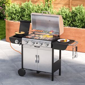 Living And Home 4-Burner Outdoor Gas Burner with Side Burner Gas Gill Outdoor Living And Home 4-Burner Outdoor Gas Burner with Side Burner Gas Gill Outdoor