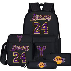 Unbranded (4, 4 pcs) NBA Lakers Logo School Bag 4 Pcs School Bag Lunch Bag Pencil Case Set Unbranded (4, 4 pcs) NBA Lakers Logo School Bag 4 Pcs School Bag Lunch Bag Pencil Case Set